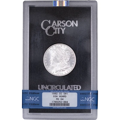 1882-CC $1 Morgan Silver Dollar ~ NGC MS 64 - GSA w/Box & COA - Image 1 of 4