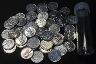 (Roll of 50) 1943-P, D and S Lincoln Steel Wheat Cents AU-Brilliant Uncirculated - Image 1 of 2