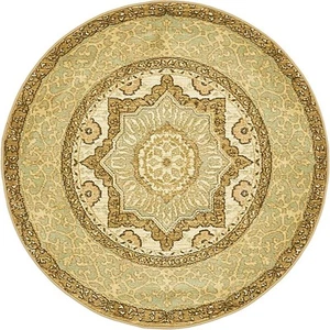 Palace Collection Area Rug - Saray (3' 3" Round, Cream/ Light Brown) - Picture 1 of 9