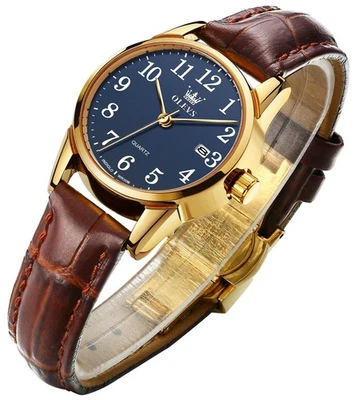 OLEVS Women's Business Dress Watches for Ladies Female Brown Leather Strap Sm... - Image 1 of 4