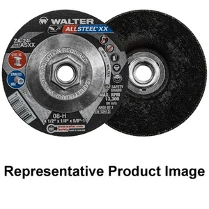 Walter 08H457 4-1/2x1/8x5/8-11 Allsteel XX Metal Hub Grinding Wheels 10 pack - Picture 1 of 3