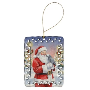 Caroline's Treasures African Grey Parrot Santa Claus Porcelain Ornament FNT1168C - Picture 1 of 3