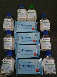 Handdesinfektionsgel Hygusan 8x100ml & Desinfektionstücher 4x15Stück im Set - Bild 1 von 4