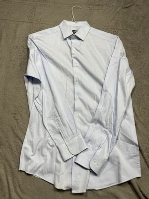 Camisa social masculina Bar III média 15-15.5 34/35 azul claro elástica slim fit - Imagem 1 de 4