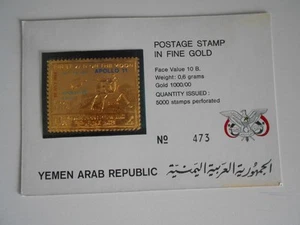 Jemen Apollo 15 Feingoldmarke A MNH postfrisch Space - Bild 1 von 1