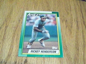 RICKEY HENDERSON 1990 TOPPS BOX BOTTOM BASEBALL CARD #F - Picture 1 of 1