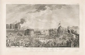 Napoli Castel Nuovo Piazza del Municipio Italia Italy Saint Non Kupferstich 1780 - Bild 1 von 1