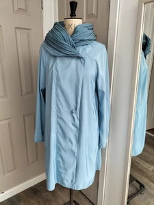 MYCRA PAC REVERSIBLE  BLUES  DONATELLA  SHORT LIGHTWEIGHT RAINCOAT.SIZE M - Picture 1 of 11