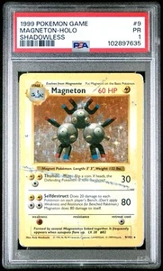 PSA 1 Magneton Shadowless Holo Set Base #9/102 1999 Pokemon WoTC PR - Foto 1 di 2