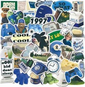 50PCS Aesthetic Blue Stickers, Motivational & Inspirational Vinyl Decals - Picture 1 of 5