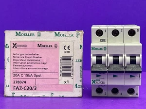 Moeller FAZ-C20/3 20A 3 Pole Miniature Circuit Breaker - Picture 1 of 10
