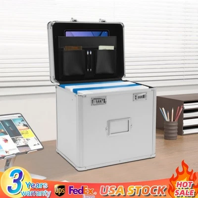 Archivador Portátil Cerradura Organizador de Almacenamiento Hogar Oficina Potable Caja de Metal EE. UU. Foto 1 de 4