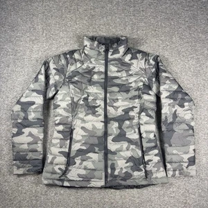 Columbia Omni Heat Jacket Womens Large Gray Camo Puffer Full Zip Insulated - Picture 1 of 11