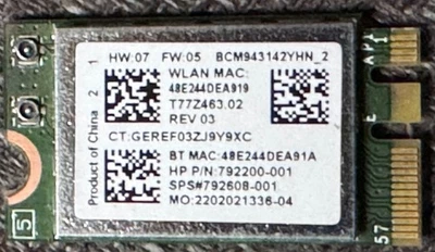 Broadcom BCM943142Y Wireless LAN Wifi Bluetooth Kartenmodul 802.11b/g/n - Bild 1 von 3