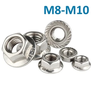 Feingewinde Sechskant Gezähnt Bundmuttern Flansch Mutter Edelstahl M8 M10 M12 - Bild 1 von 5