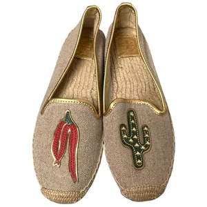 Zapatos para mujer Tory Burch Sante Fe alpargata de lino planos cactus pimienta talla 8 - Imagen 1 de 9
