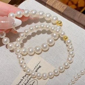 2025 Neu AAA 6-7 mm Natürliche Japanische Runde Perle Geschlossen Armband 7,5-8 Zoll - Bild 1 von 7