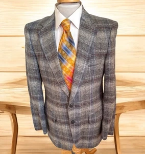Botany 500 Blazer Herren Gr. 38R blau kariert Tweed Man in Wolle Sport Mantel Jacke - Bild 1 von 12