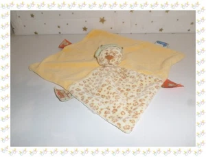 ⑧ - Doudou Semi Plat  Carré Léopard Léo Jaune Beige Crème Vert  Noukie's Noukies - Picture 1 of 3