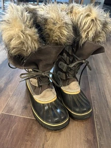 Botas de invierno Sorel Joan of Arctic para mujer 9 marrón impermeables piel sintética NL1540-051 - Imagen 1 de 10
