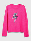 Gap Kids NWT Pink Flippy Sequin Lightning Bolt Sweater XL 12 XXL 14 $40