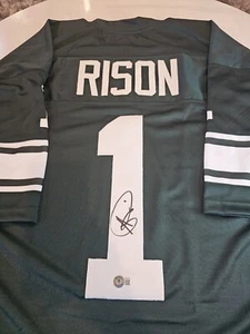 Andre Rison Autographed/Signed Jersey Beckett Sticker Green Custom Jersey - Picture 1 of 7
