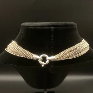Vintage 925 Italy Sterling Silver Multi-Strand Necklace & Bracelet Luxury Set - Picture 1 of 22