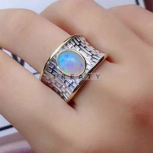 Opal Oval Cut Gemstone With 925 Sterling Silver Ring For Men's #370 - Picture 1 of 6