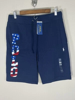 Polo Ralph Lauren Para Hombres MEDIANO Americana Bandera EE. UU. POLO Parche Polar Azul Marino Pantalones Cortos Foto 1 de 4