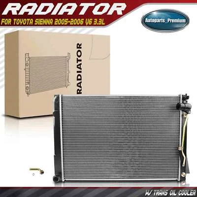 Radiator with Oil Cooler for Toyota Sienna 2005-2006 V6 3.3L From 09/05 8012925 - Image 1 of 4
