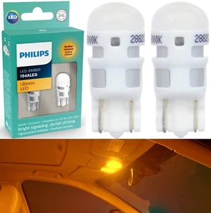 Philips Ultinon LED Light 168 Amber Orange Two Bulbs Interior Map Replacement OE - Picture 1 of 13