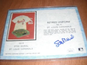 #6 Stan Musial St Louis Cardinals Retired Uniform Series Post Card Auto W/JSA - Picture 1 of 3