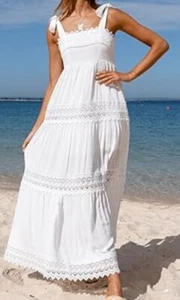Traumhaftes Maxi Kleid Sommerkleid Gr 38 40 M L Ibiza~Urlaub ~Party~ Strand Neu - Bild 1 von 13