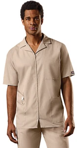 Cherokee Men's 4300 Zip-Front Top (Khaki) - Picture 1 of 2
