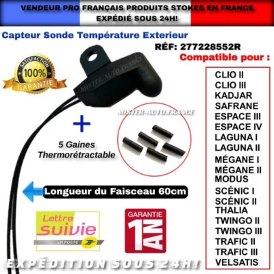 CAPTEUR SONDE TEMPÉRATURE AIR EXTÉRIEUR✅COMPATIBLE CLIO II CLIO III  2/3 +GAINES - Imagen 1 de 4