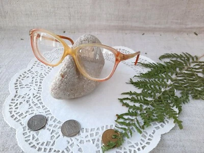 Vintage Yellow Frame  Woman Reading Eyeglasses Soviet Real Glass Spectacles #8 - Image 1 of 4