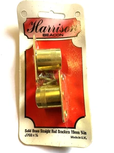 Soportes de varilla recta de latón macizo 19 mm x 3/4 pulgadas - 1 par (J768) nuevo stock antiguo - Imagen 1 de 3