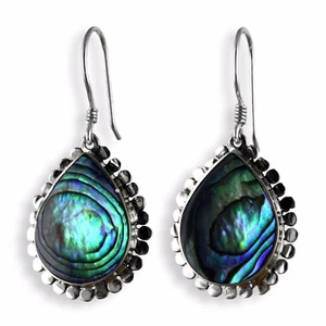 Abalone Perlmutt Muschel Ohrringe Hänger ECHT 925er Silber SER295 - Bild 1 von 1