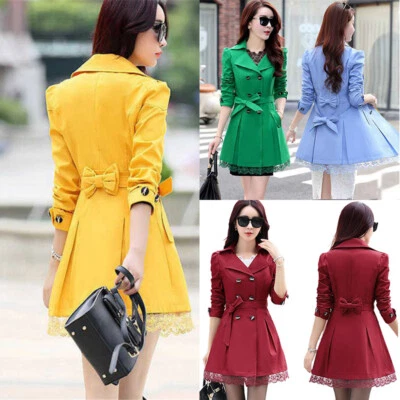 Button Lace Coat 2024 New Basic Belt Sleeve Lady Elegant Fashion Loose Winter - Image 1 of 4