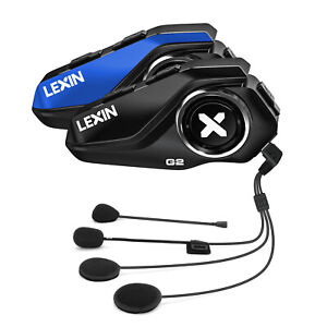 2er LEXIN G2 Motorrad Bluetooth 5.0 Headset Helm Intercom für 6 Motorräder
