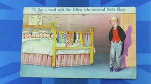 Bamforth THE XMAS Comic Postcard 1914 Christmas Stockings Santa Claus No 25 - Picture 1 of 2