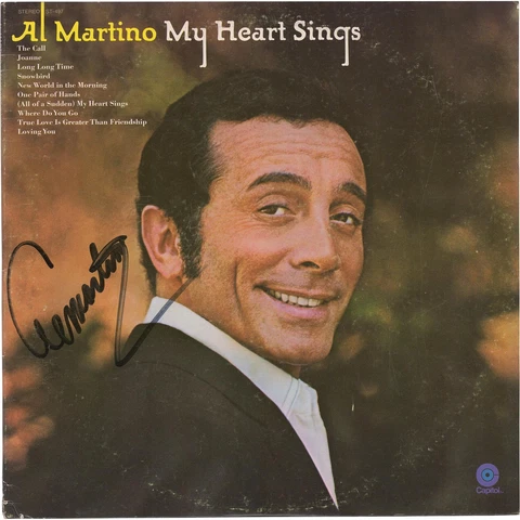 Al Martino Autographed My Heart Sings Album BAS Cover