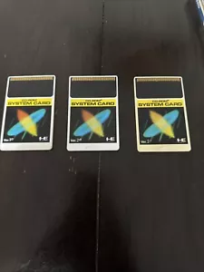 Lot Of 3 NEC PC Engine SYSTEM CARD Ver 1.0, 2.0, 2.1 Japan - Picture 1 of 3