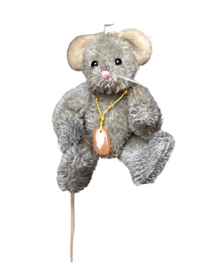 Charlie Bears Grey Mohair Mouse Wearing Glass Pendant by Isabelle Lee LE - Bild 1 von 24