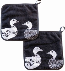 2 uds ollas pato rizo cocina granja patos caza animales cocina decoración gris - Imagen 1 de 4
