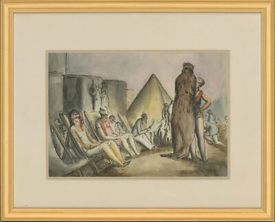 Harold Hope Read (1881-1959) - Framed Watercolour, Bathers on a Crowded Beach - image 1 of 3