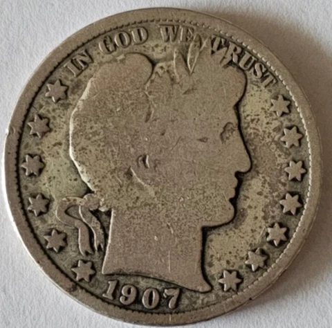 1907-D 50C Barber Half Dollar FREE Ship Cover
