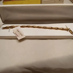 Kohls Gold Vermeil Sterling Silver Bamboo Bracelet 7 In. New With Tags - Picture 1 of 7