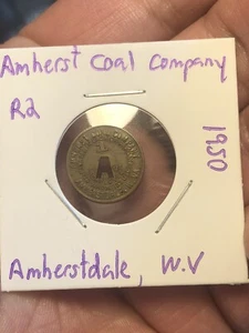 1950 Coal Scrip Trade Token For 1 Cent - Amherst Coal Co - Amherstdale, WV - Picture 1 of 7