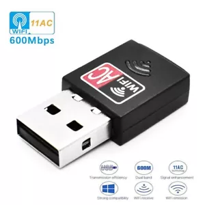 2.4/5.8G Mini USB Dual Band 600Mbps WiFi Network Adapter LAN Card 802.11b/g/n/ac - Picture 1 of 12